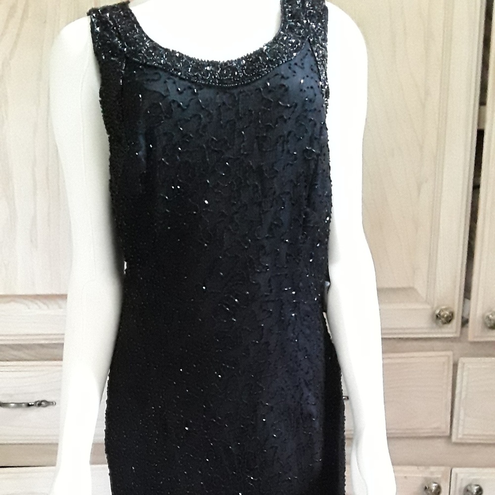 Black Beaded Dress by Laurence Kazar